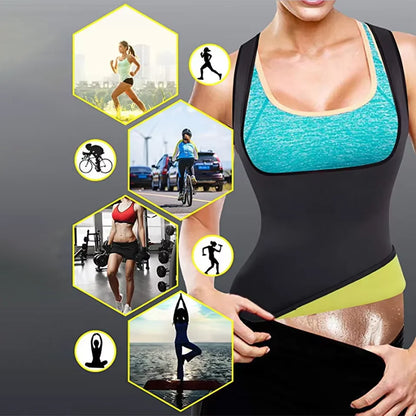 Women Training T-shirts Sauna Sports Tops Fitness Clothes Slimming Body Sculpting Vest Weight Loss Sportswear Workout Activewear